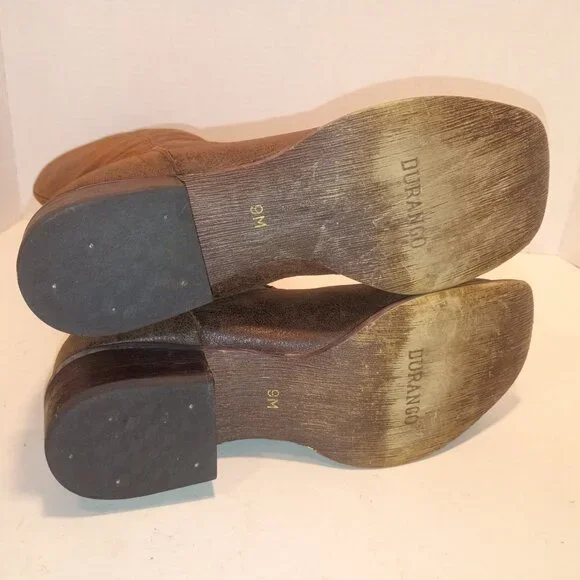 DURANGO "Charlotte" Women's Sz 9US/41EU Brown Aged Leather Inside Zip Tall Boots - Picture 11 of 12